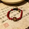 Nova pulseira tecida dupla estilo étnico chinês, cordão de mão com contas estilo retrô de nicho, pulseira exótica do Tibete, pulseira feminina estilo chinês