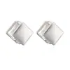 Aogu Clips para Orejas Minimalistas de Nicho Europeo y Americano Chapados en Cobre Oro de 18 Quilates Mate Cepillado en Forma de Diamante para Mujeres, Pendientes Personalizados de Lujo Ligero de Moda