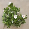Ramas de Hojas de Gardenia Artificiales con Flores para Decoración del Hogar, Decoración de Pared Estilo Bosque Falso con Plantas Suaves, Flores de Tacto Realista al por Mayor