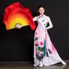 Abanico de Danza Yangge, Abanico de Baile para Adultos, Abanico Cuadrado Estilo Chino Amarillo y Rojo de Jiaozhou, Abanico de Gama Alta