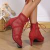 Europeo y Americano Transfronterizo Nuevo Negro Malla Gamuza Moda Correa Cruzada Sexy Tacones Altos Talla Grande Zapatos de Mujer Aliexpress Amazon