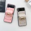 Para Samsung Galaxy zflip 4 geração fivela de diamante anel de mão moda luxo zflip5 capa de celular dobrável