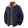 Jaqueta de Lã com Capuz Masculina Outono e Inverno Espessa Lã Casual Moletom Solto Tamanho Grande Casaco de Lã de Cordeiro