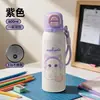 Novo copo de água saltitante infantil com visual moderno, copo térmico de aço inoxidável 316, copo portátil com canudo e alça para meninos e meninas