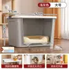 Caja de almacenamiento para mascotas con doble puerta, caja de arena para gatos, caja de almacenamiento con tapa, cama a prueba de polvo para gatos y perros, suministros para mascotas apilables de múltiples capas