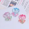 Hielo Transparente Brillo Tulipán Dibujos Animados Hecho a Mano DIY Accesorios para Joyería Pegamento de Crema Resina Pequeños Accesorios Material para Pasador