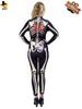 Mono de Halloween para mujer adulta, con diseño de calavera rosa de terror, fantasma, hueso, festival de fantasmas, disfraz de fiesta de cosplay