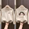 Camiseta Térmica Base para Niñas de Felpa Cepillada Interna Estilo Otoño/Invierno para Niños Medianos y Mayores Cuello Semi Alto Manga Larga Nueva Colección Otoño/Invierno