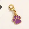 Lindo Colorido Pata de Gato Pata de Perro Aleación Llavero Colgante Macarrón Gota Adorno Colgante para Bolsos DIY Venta al por Mayor