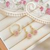 Pulseira de Pérola de Calcedônia Rosa Imitação Estilo Luxo Acessível Feminino Conjunto de Joias Versátil Colar Anel Brincos Conjunto Decorativo Lote