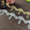 Colar de renda borboleta de seda dourada 5cm fio de seda prateada dourada solúvel em água código de barras bordado importado de Taiwan acessórios de roupas infantis