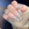 Nueva Llegada Usando Armadura Acabado Lujo Ligero Parche de Uña Postiza de Mariposa Flasheable Manicura Sentido Avanzado Uña Removible R24