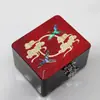 Concha Real Estilo Chino Regalo de Boda Almacenamiento Cadena de Pulsera Dorada Grulla Nubes Propicias Caja de Joyería de Nácar