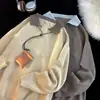 Estilo Coreano Retro de Nicho Color Contrastante Cuello Chal Tejido para Hombre Otoño e Invierno Ins Marca de Tendencia Street Holgado Base de Tejido Superior