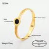 Joyería para Manos Europea y Americana Anillo Geométrico Corte de Línea Árbol de la Vida Diamante de Barro Incrustado Accesorios de Pulsera Pulsera de Acero de Titanio para Mujeres