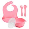Tigela de silicone para bebê Spot com tampa tigela de comida para bebê com ventosa tigela colher garfo talheres crianças comendo tigela de silicone