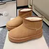 Botas de Nieve Étnicas Snowland Invierno Aterciopelado Grueso Punta Cerrada Suela Gruesa Alargadoras de Altura Caña Media-Alta Pantuflas Versátiles Botas de Comercio Exterior