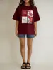 Camiseta 100% Algodão de Manga Curta para Mulheres, Estilo Nicho Inspirado em Design de Verão, Estilo Preguiçoso com Estampa de Letras, Top Casual Versátil de Meia Manga, Estilo Ins
