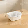 Cesta Drenante Moderna Minimalista de Doble Capa para Cocina del Hogar, Cesta de Plástico para Frutas y Verduras, Bandeja de Frutas para Sala de Estar