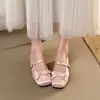 Zapatos Mary Jane de moda estilo francés, zapatos de tacón alto para la noche, nuevos zapatos de ballet que aumentan la altura con 4 cm de plataforma interior y lazo, 2026
