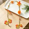 Cortinas Decorativas de Flores con Atmósfera Otoñal, Decoraciones Colgantes de Cuerda de Cáñamo, Cortinas y Enredaderas de Flores Artificiales Colgantes para Fiestas Temáticas