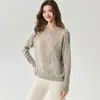 Hilo Herbalife ~25% Seda de Morera 75% Cachemira Suéter para Mujer Tejido de Punto Holgado Cuello Redondo Suéter de Punto Trenzado Ola
