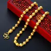 Europeu e Americano Vietnã Areia Ouro Fosco Moda Masculina Lasha Buda Beads Colar Banhado a Contas de Ouro Grossas Jóias de Corrente Agressiva