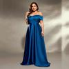 Vestido de noite feminino saia ombro a ombro saia bufante elegante cetim reunião anual anfitrião espírito de fada cerimônia adulta exame de arte vocal verão