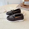 Zapatos de caminar de suela blanda para niños de primavera y otoño, mocasines para niñas, mocasines de estilo británico, zapatos casuales de cuero para niños, zapatos de estudiante