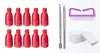 Conjunto completo de ferramentas de cuidado para remoção de unhas, kit de remoção de unhas com empurrador de aço, escova de limpeza, discos de algodão, conjunto para manicure e remoção de unhas para uso doméstico