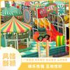 Parque de deportes y ocio infantil interior grande y pequeño, parque de atracciones, equipo de entretenimiento, tema de circo, castillo travieso