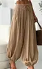 Pantalones Jogger de Verano Elásticos para Mujer 2026 Europeos y Americanos Tk Venta Caliente Transfronteriza, Pantalones Largos Finos Estilo Perezoso, Pantalones Harem