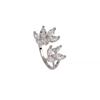 Anillo de Zircón Copo de Nieve Anillo de Hoja Abierta Anillo de Celebridad de Internet para Mujer ins Diseño Nicho Viento Frío Moderno Joyería de Mano Elegante