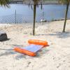 Cruz-border inflável água flutuante esteira clipe malha tarja inflável dobrável jogo de água encosto reclinável cama flutuante em lote de estoque