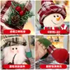Adornos de Muñeca Retráctil Navideña Transfronterizos Regalos de Navidad Decoraciones de Muñeco de Pie a Cuadros Retro Hombre Viejo Muñeco de Nieve