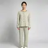 Conjunto de Ropa de Casa de Felpa con Temperatura Constante de Otoño Se Puede Usar Afuera Pijama para Mujer Manga Larga Pantalón Largo Rayado Cómodo Conjunto para el Hogar