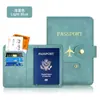 Portapasaportes de Cuero PU con Sensación de Piel Transfronterizo con Costura a Mano Protector de Pasaporte de Cuero Este Set con Hebilla Bolso para Pasaporte