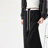Pantalones Deportivos para Mujer Estilo Americano, Otoño 2026 Nuevos Pantalones de Chándal de Pierna Recta Cintura Alta con Cordón, Pantalones Casuales de Pierna Ancha con Cinturilla Bicolor Negro