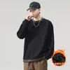 Colección Primavera/Otoño 2026: Elegante Sudadera de Dos Piezas para Hombre, Corte Holgado, Versátil Cuello Redondo Manga Larga Capa Base, Top Casual Talla Grande