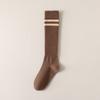 Calcetines hasta la pantorrilla para mujer otoño e invierno engrosados media caña calcetines altos de dos rayas estilo preppy moderno ins calcetines de montón