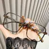 Óculos de Grau com Armação Grande para Miopia, Estilo Tiktok, Unissex, Óculos de Sol Retro Anti-Luz Azul Prontos