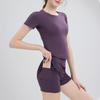 Conjunto Esportivo de Verão para Corrida ao Ar Livre Respirável para Mulheres 2025 Novo Bolso de Cintura nas Costas de Alta Elasticidade Emagrecedor para Fitness