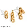Anillo Transfronterizo de Oro de 18 Quilates Pulsera de Acero Inoxidable Bloqueada por Color Conjunto de Joyería Pendientes de Acero de Titanio de Gama Alta de Lujo Ligero para Mujer