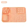 Tapete de lamer color macarrón, comedero lento, tazón para perros, juguete de silicona para mascotas gatito cachorro plato de comida, plato para lamer