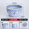 Contenedor Grande de Cerámica Azul y Blanco Vintage para Condimentos, Bol para Salsa para Restaurantes de Hot Pot
