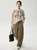 Suéter de Tricô Vintage Fair Isle ~ Jacquard de Alce Pesado 100% Caxemira para Mulheres, Gola Redonda, Engrossado, Caimento Solto