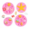 Conjunto Série Oceano Molde de Silicone para Bolo de Fondant Ferramentas de Confeitaria de Chocolate DIY Molde de Argila Ultraleve