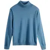 Camiseta base de punto elegante con cuello 2026, corte holgado, algodón puro, línea transfronteriza, top de principios de otoño, color liso, nuevo estilo de punto