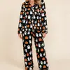 Conjuntos de Pijama de Manga Larga para Mujer, Seleccionados Cuidadosamente, Estilo Europeo y Americano, para Primavera y Otoño, Ropa de Casa Casual con Cuello, Corte Holgado, Venta al por Mayor