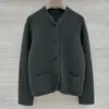 BORBOTIE Ropa de Punto para Mujer 2026 Otoño/Invierno Nuevo Estilo LP Old Money Estilo Chino Abrigo de Cuello Alto de un Solo Botón